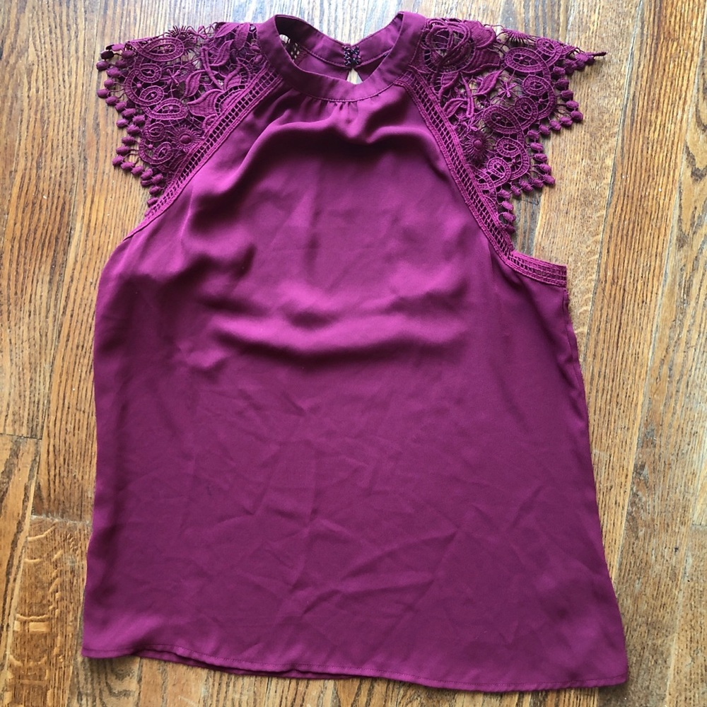 Lace shoulder blouse